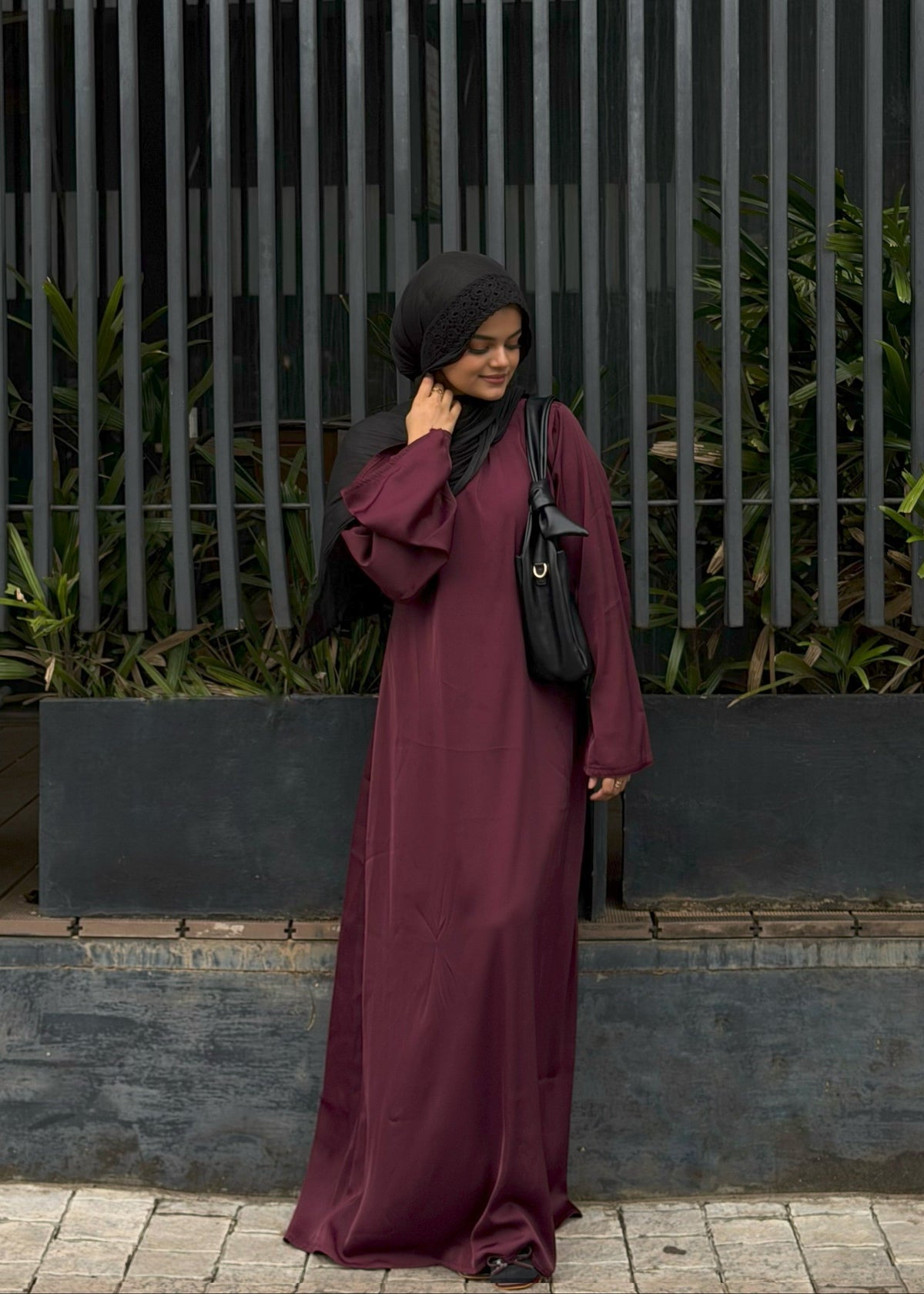 Corset Tie Gown - Maroon