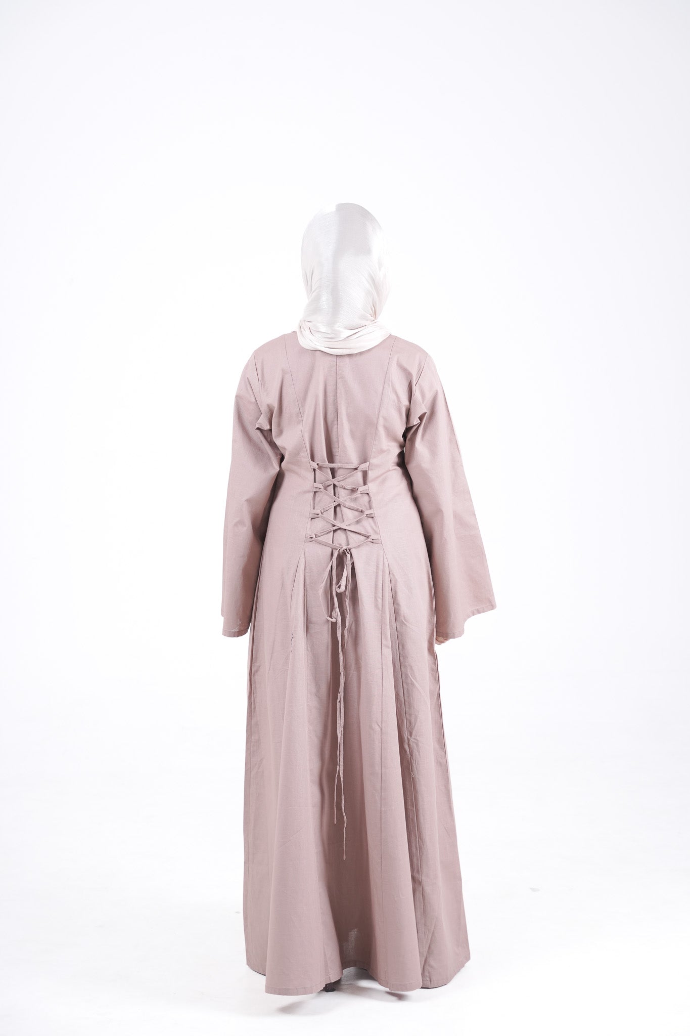 Modest Linen Corset - Rose Brown