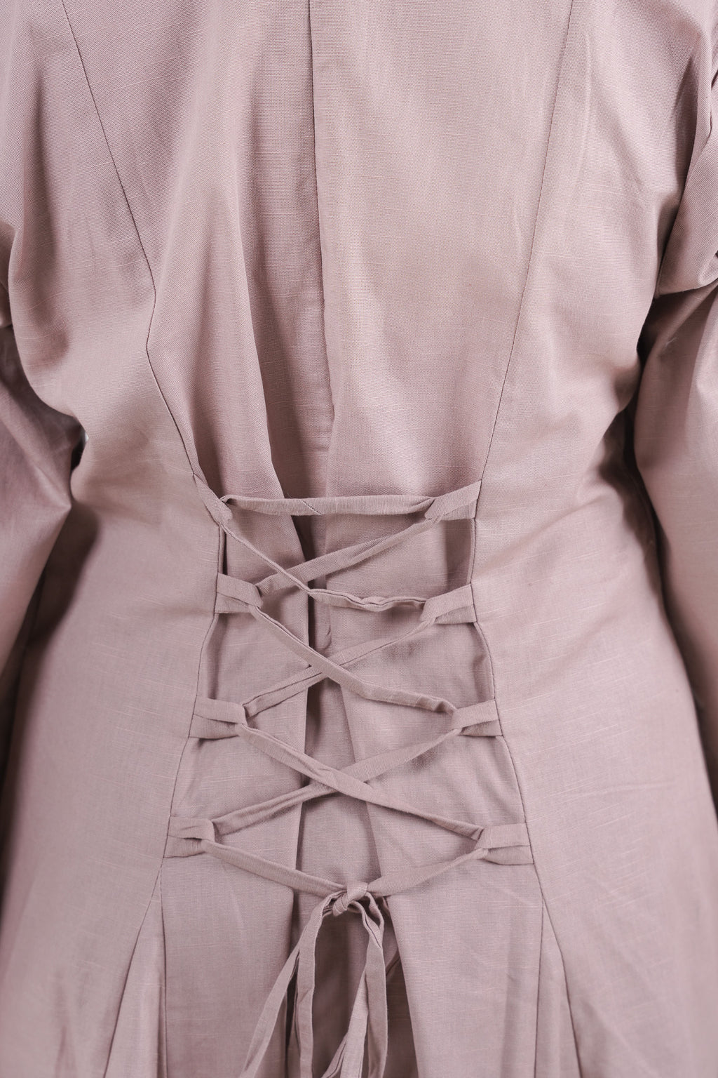 Modest Linen Corset - Rose Brown