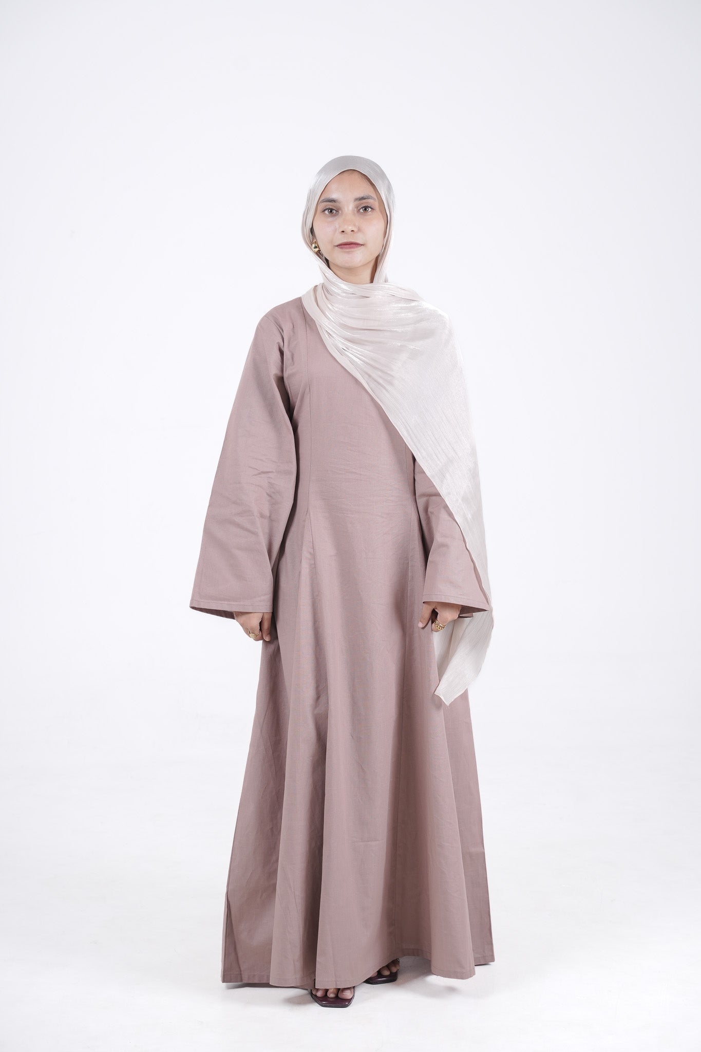 Modest Linen Corset - Rose Brown