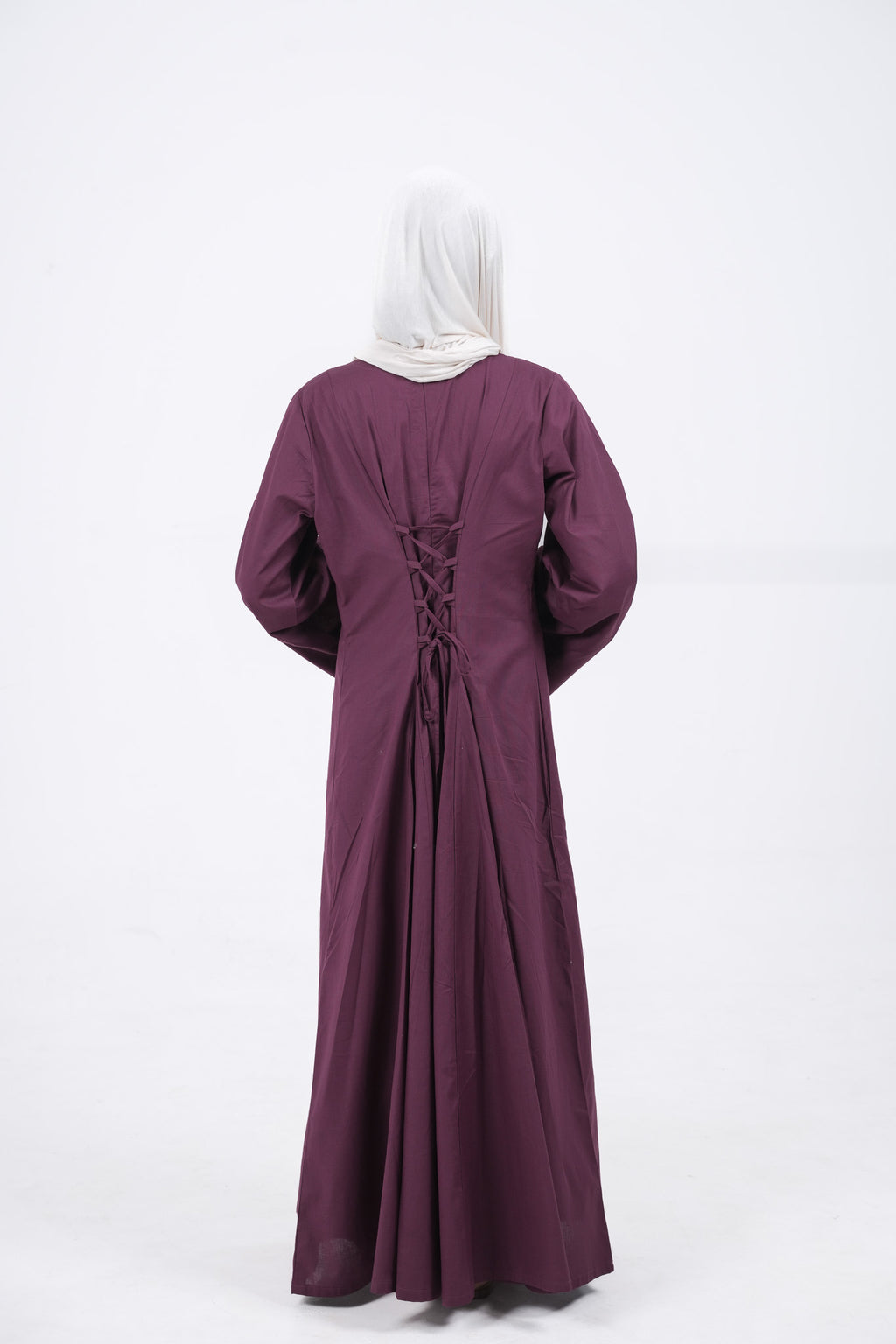 Modest Linen Corset - Maroon