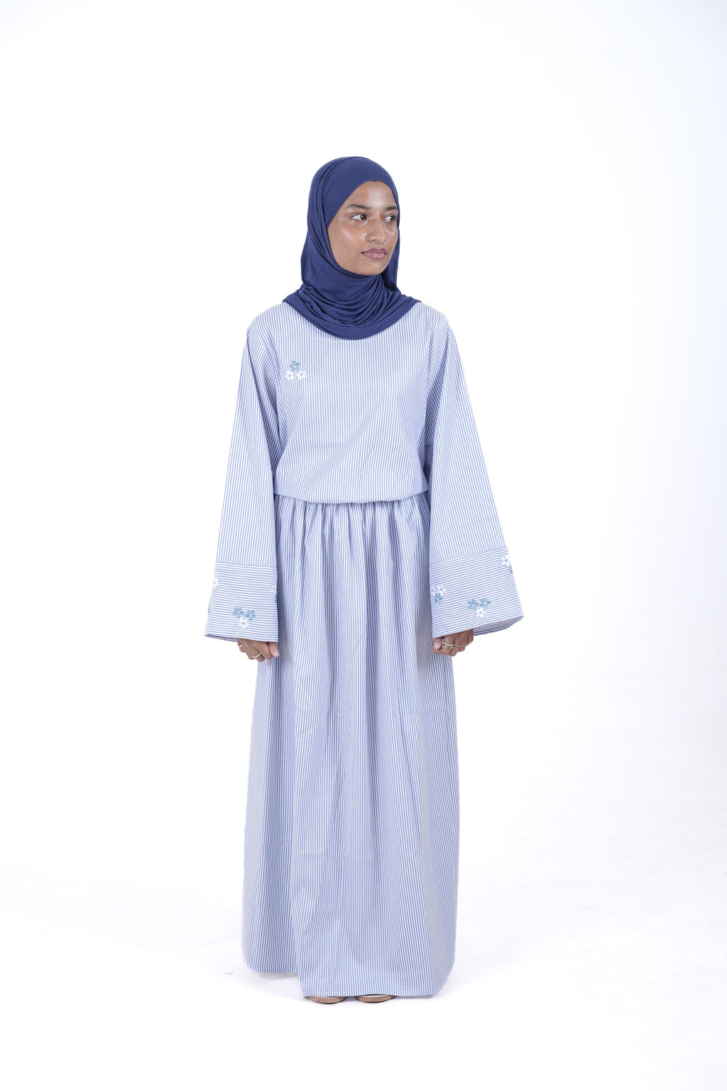 Bloom Embroidery Gown - Blue