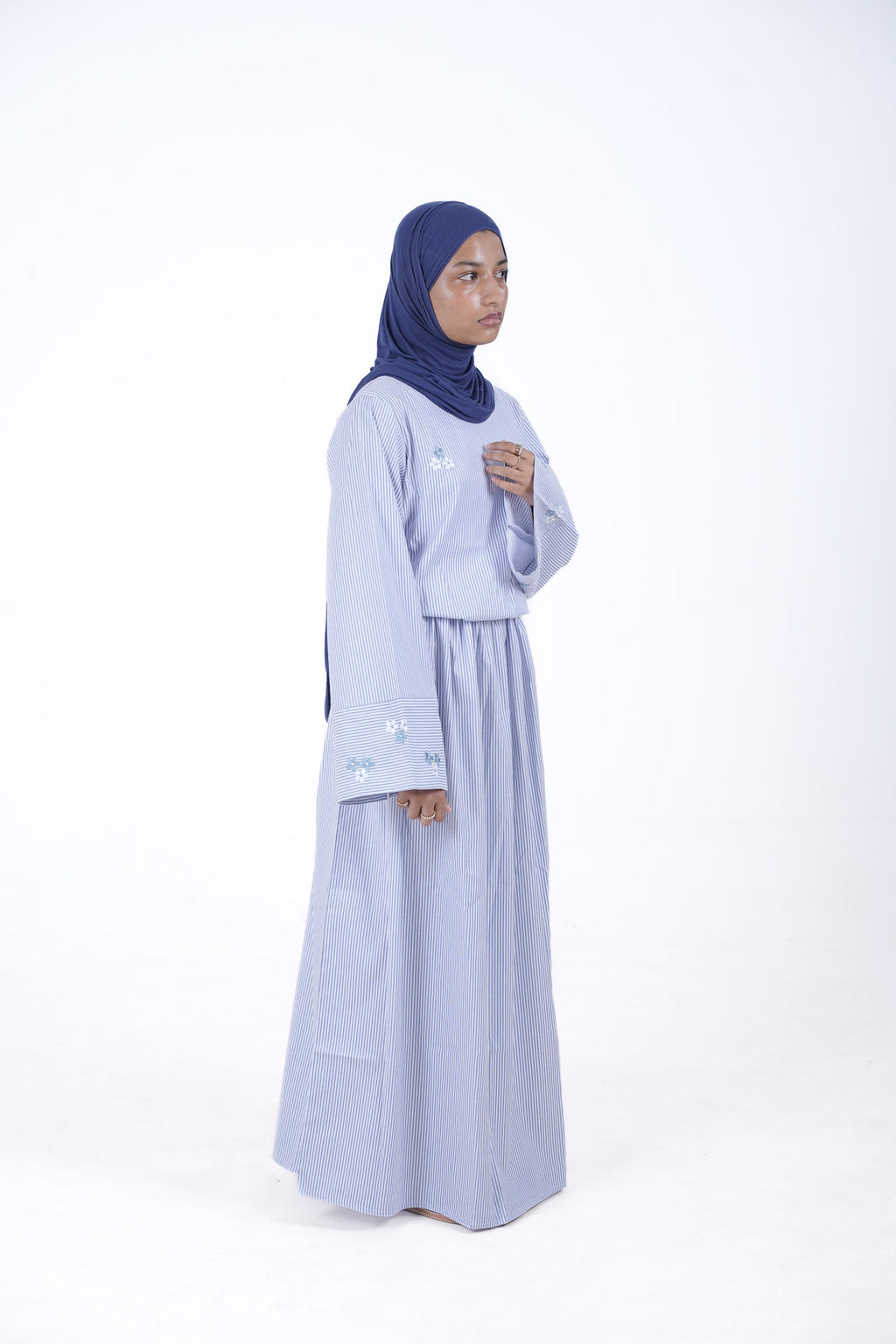 Bloom Embroidery Gown - Blue
