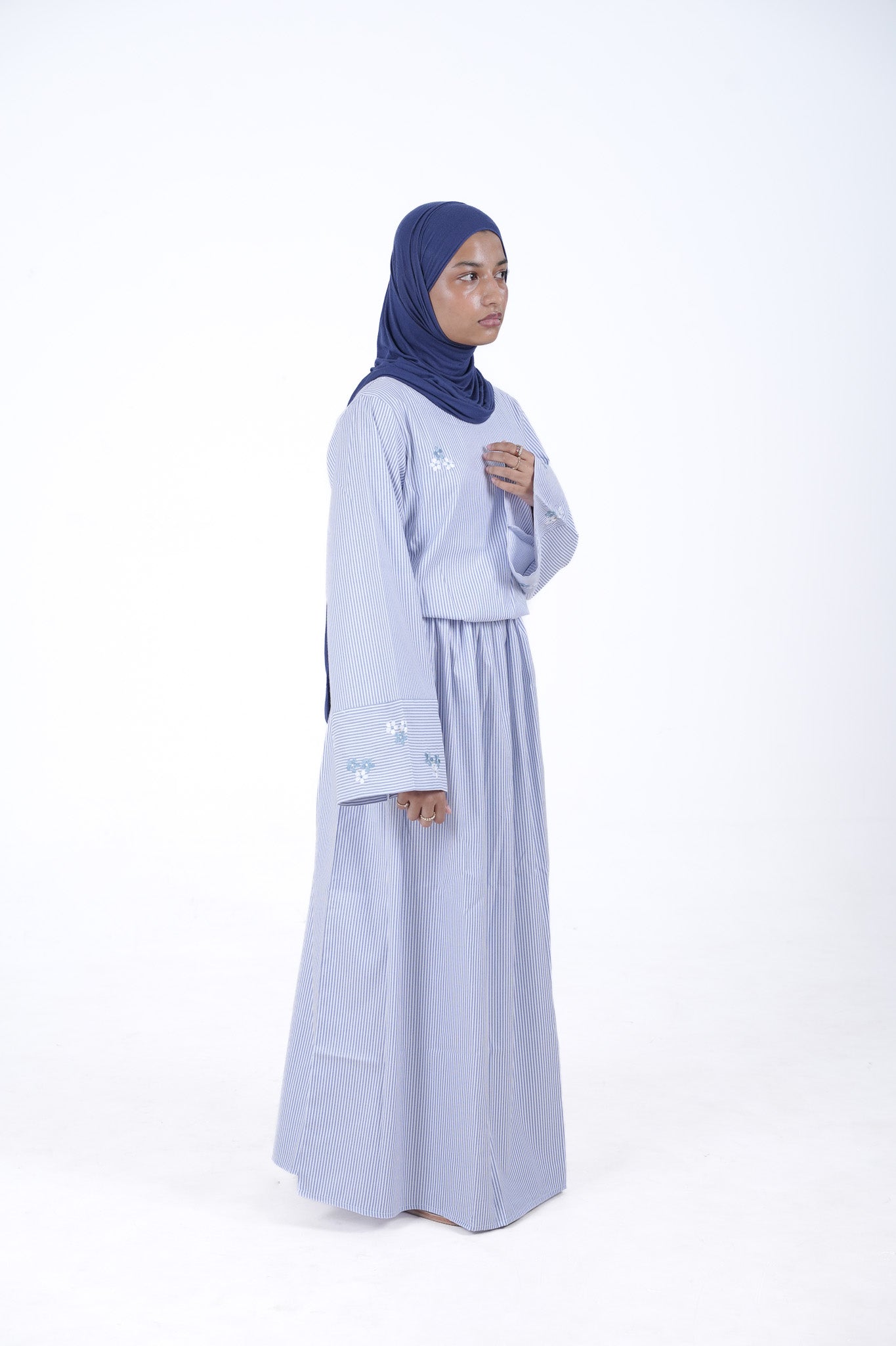 Bloom Embroidery Gown - Blue