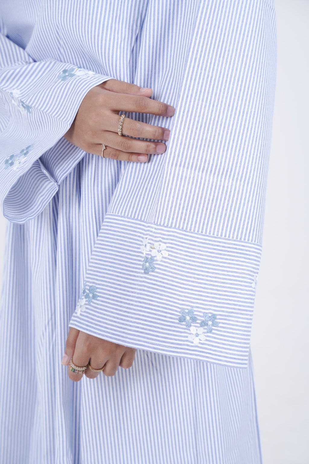 Bloom Embroidery Gown - Blue