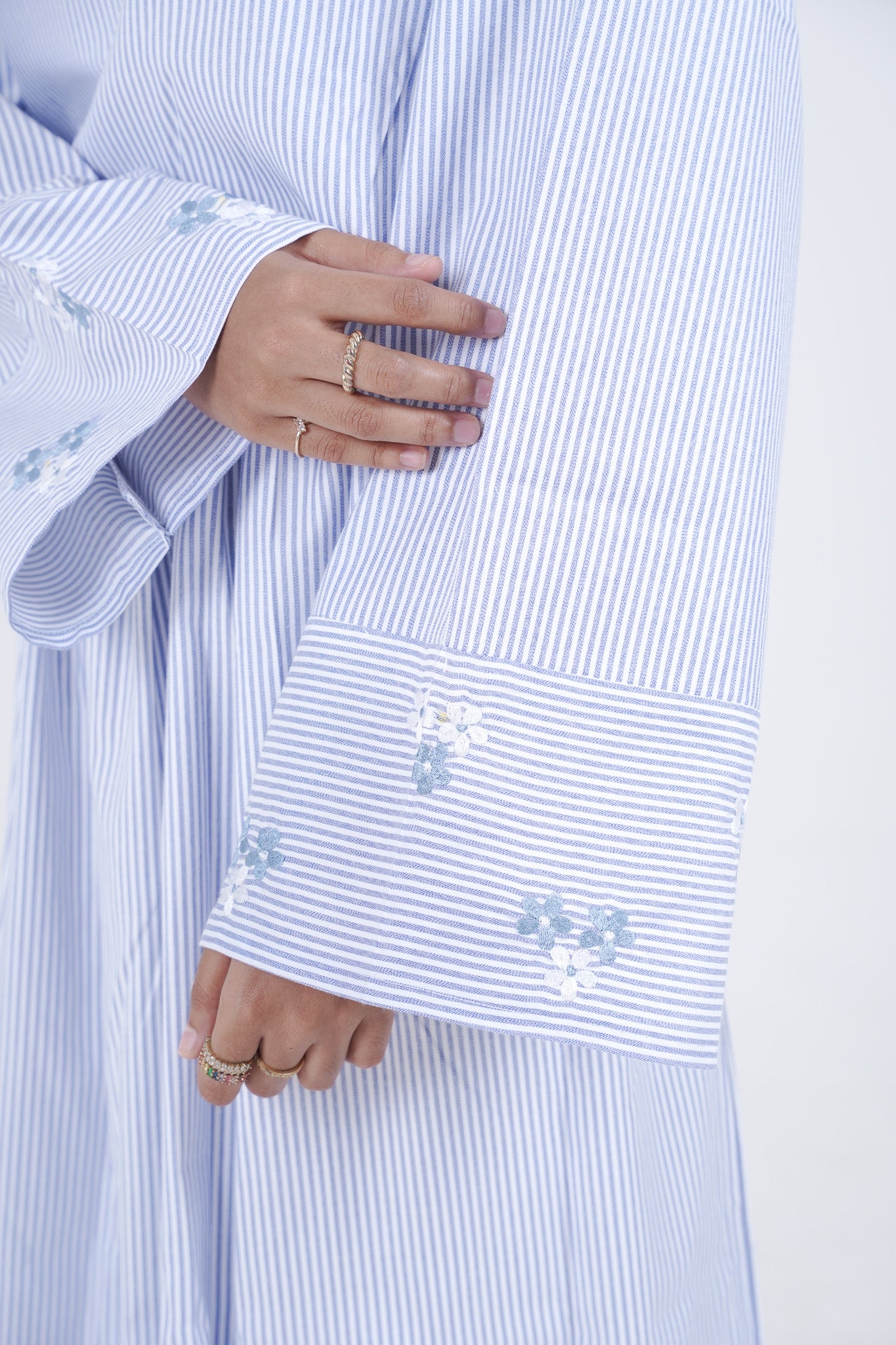 Bloom Embroidery Gown - Blue