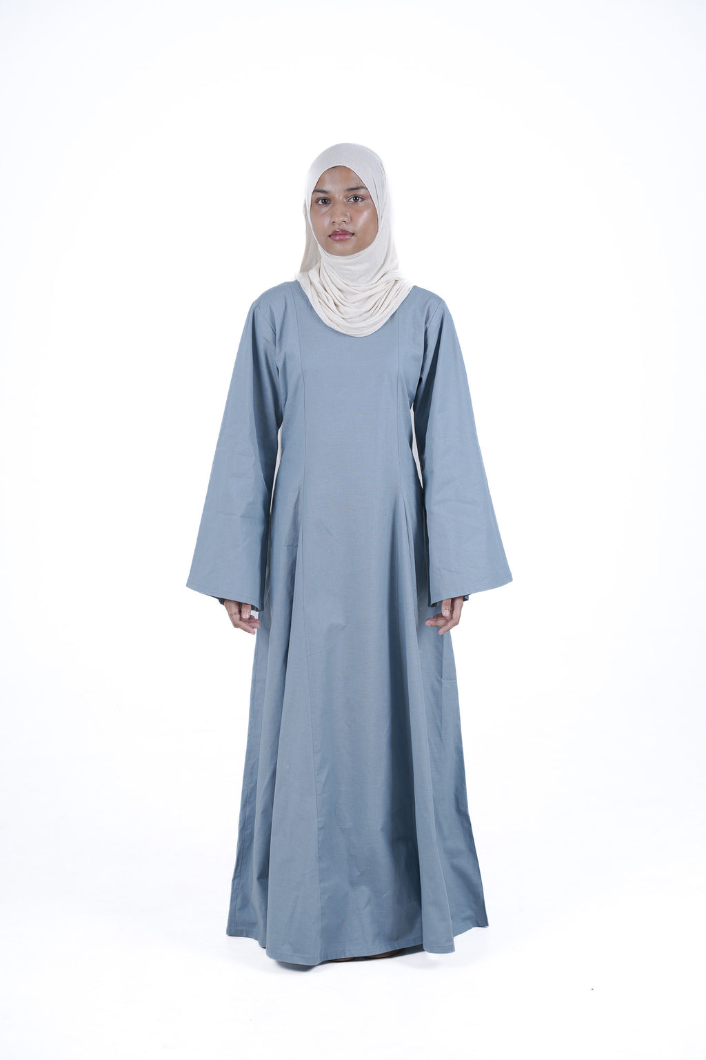 Modest Linen Corset - Slate Grey
