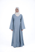 Modest Linen Corset - Slate Grey