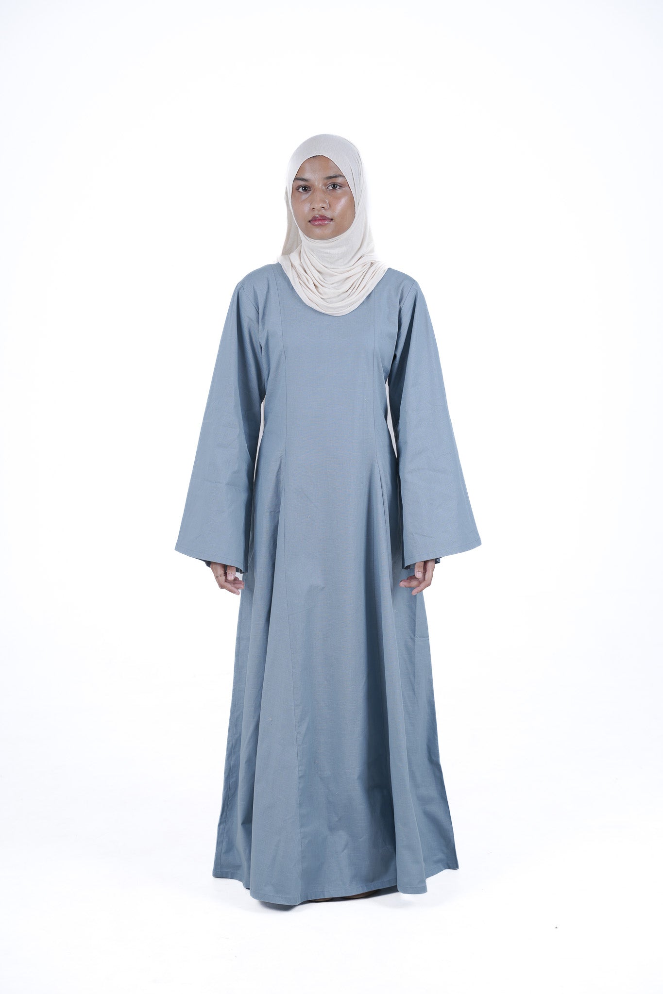 Modest Linen Corset - Slate Grey