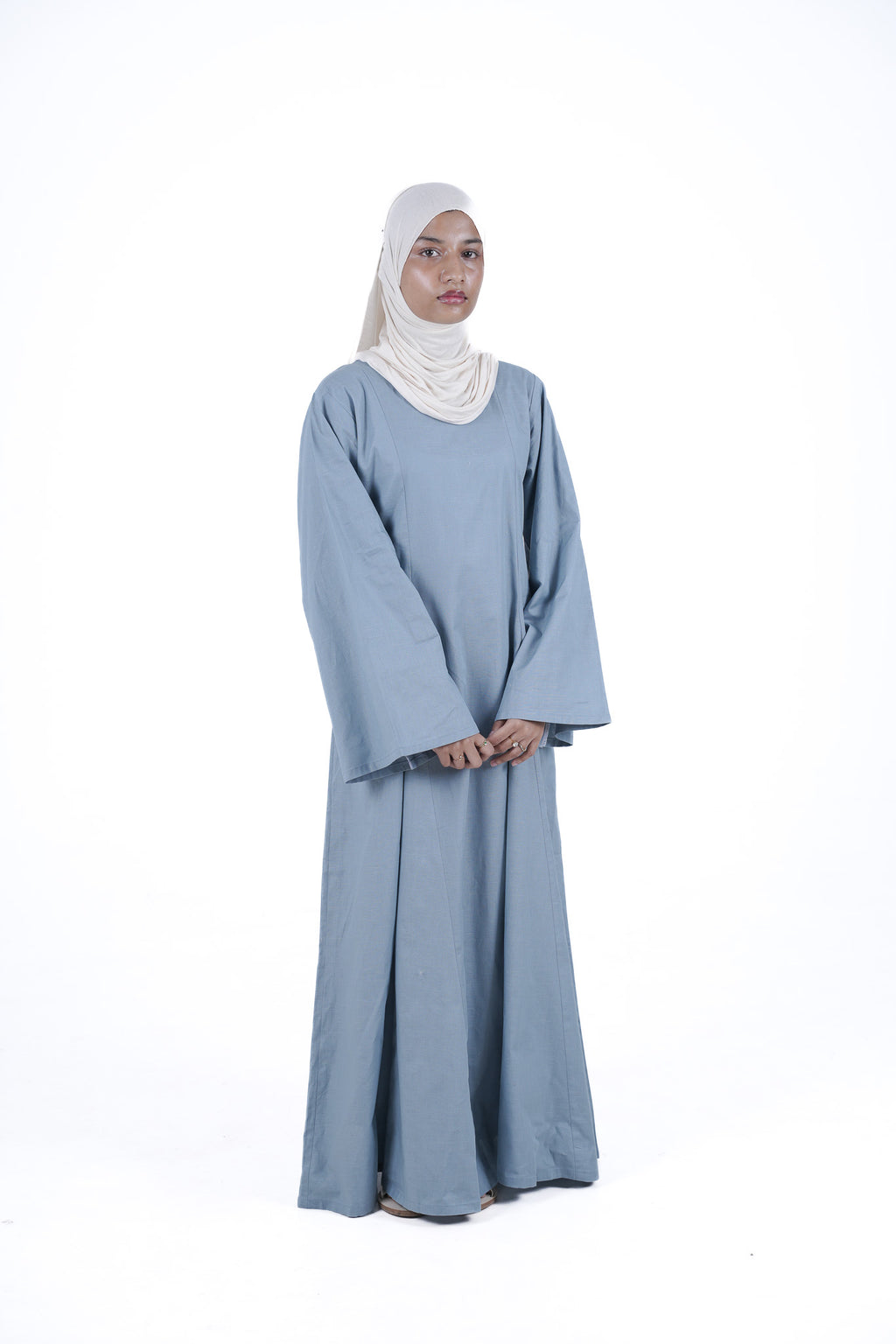 Modest Linen Corset - Slate Grey