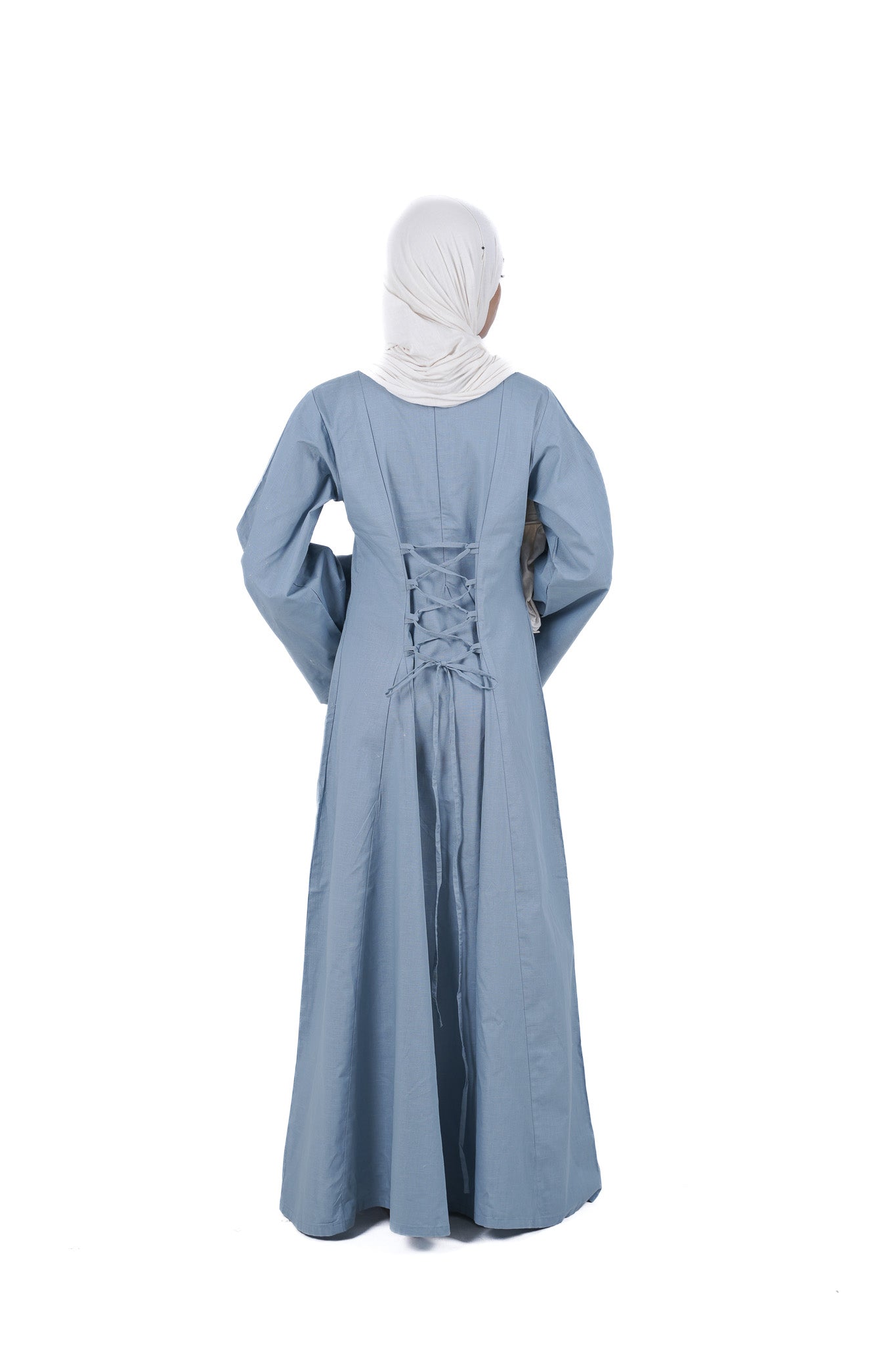 Modest Linen Corset - Slate Grey