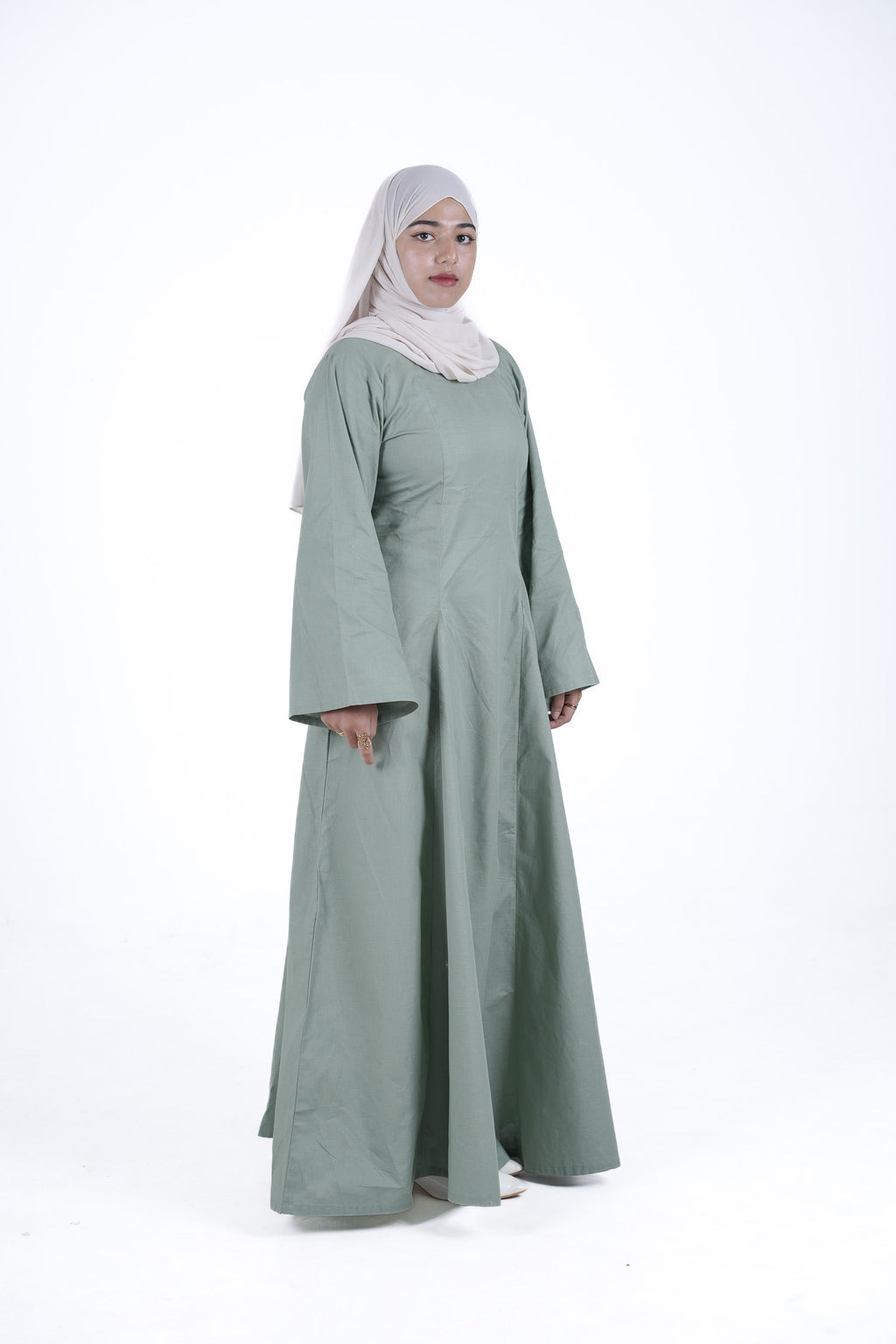 Modest Linen Corset - Sage Green