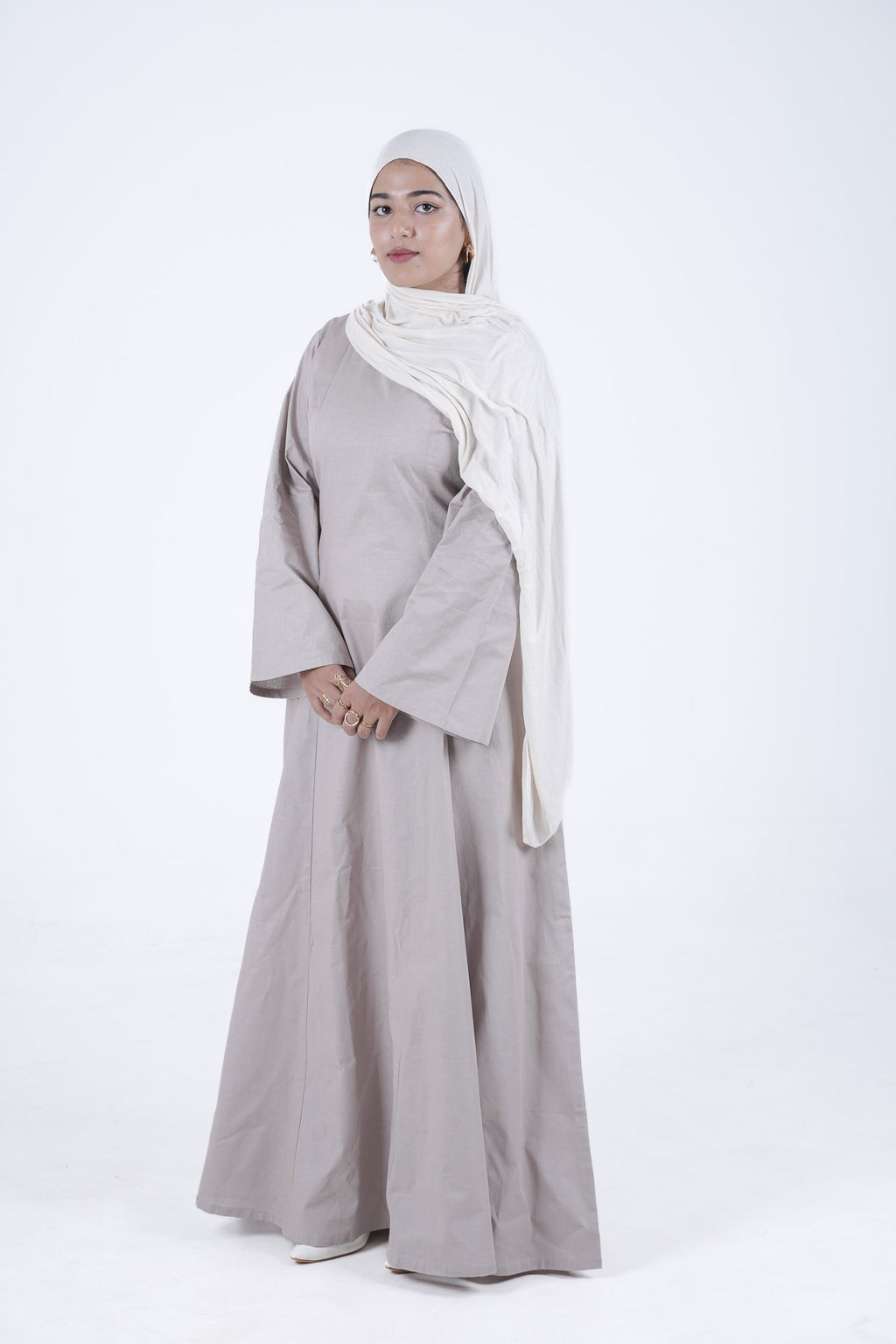 Modest Linen Corset - Cream