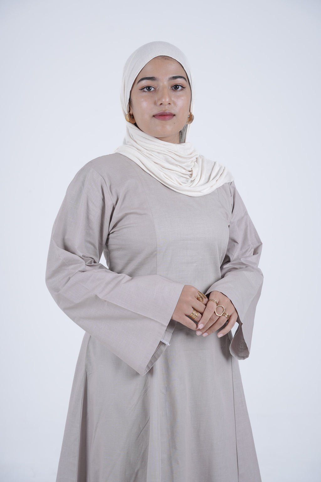 Modest Linen Corset - Cream