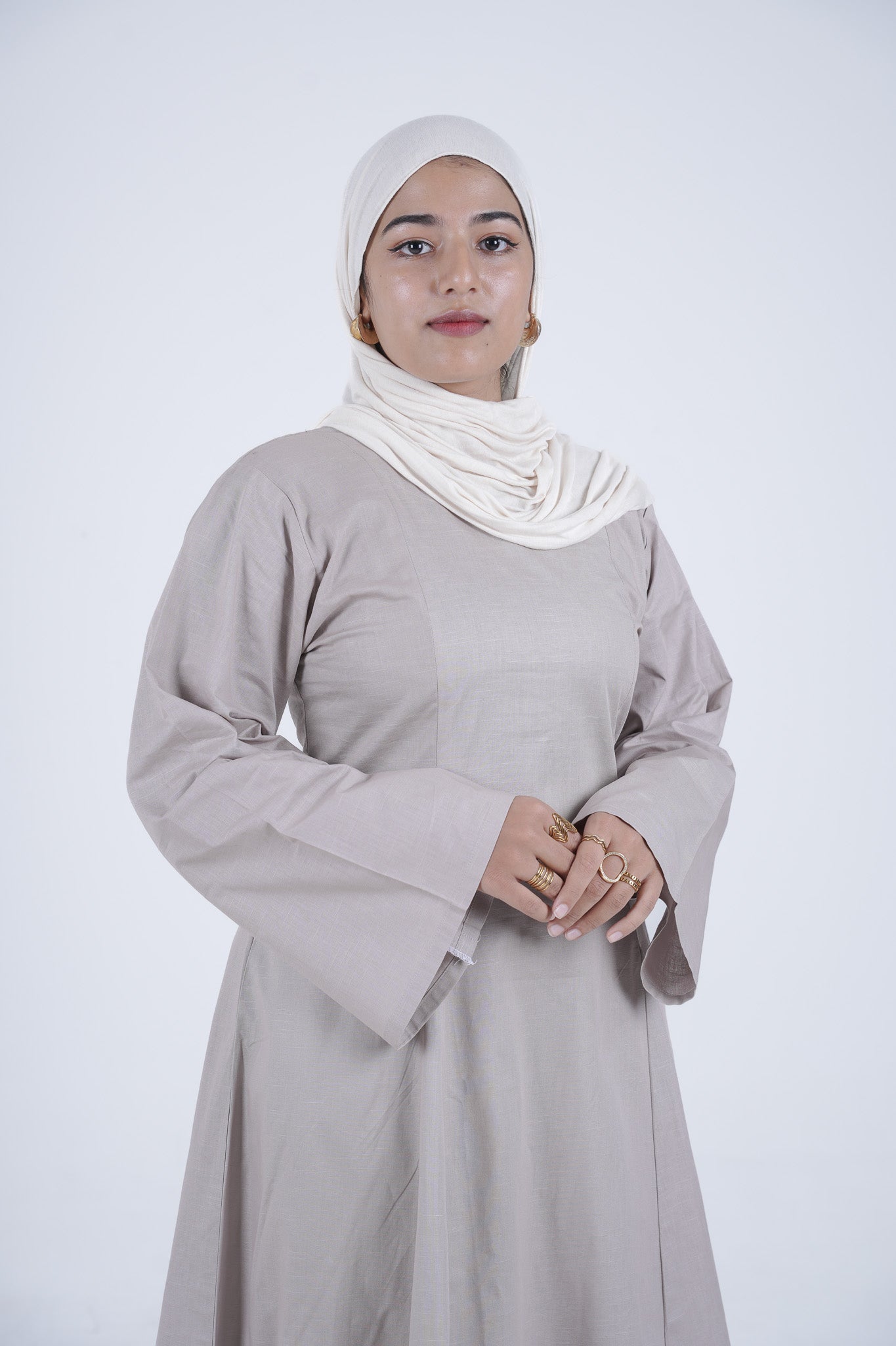Modest Linen Corset - Cream