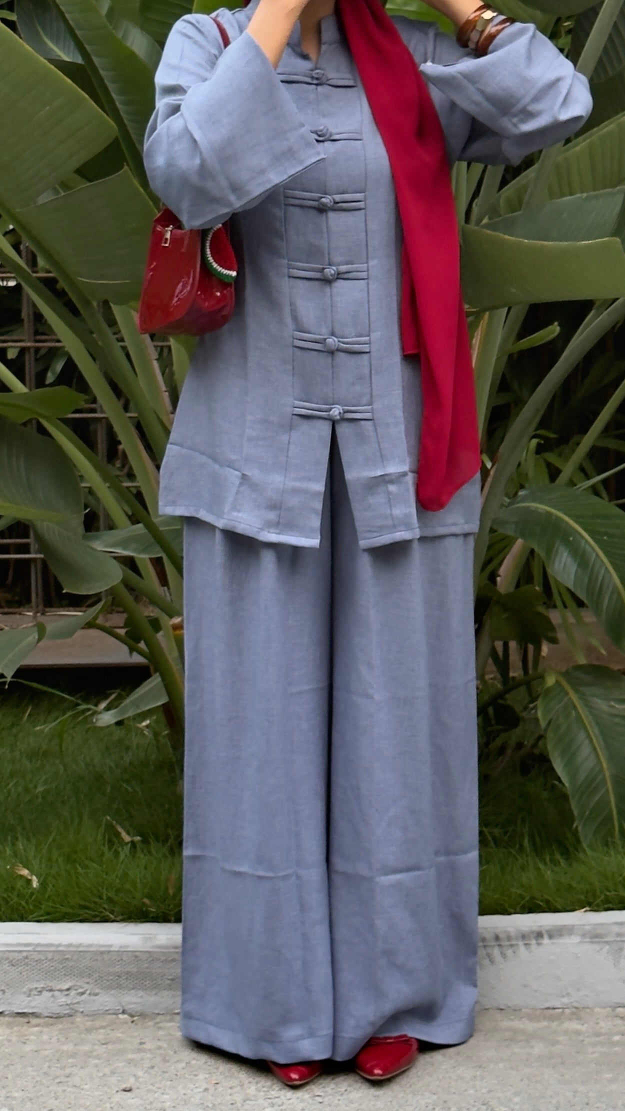 Lune Knot Coord Set - Slate Blue