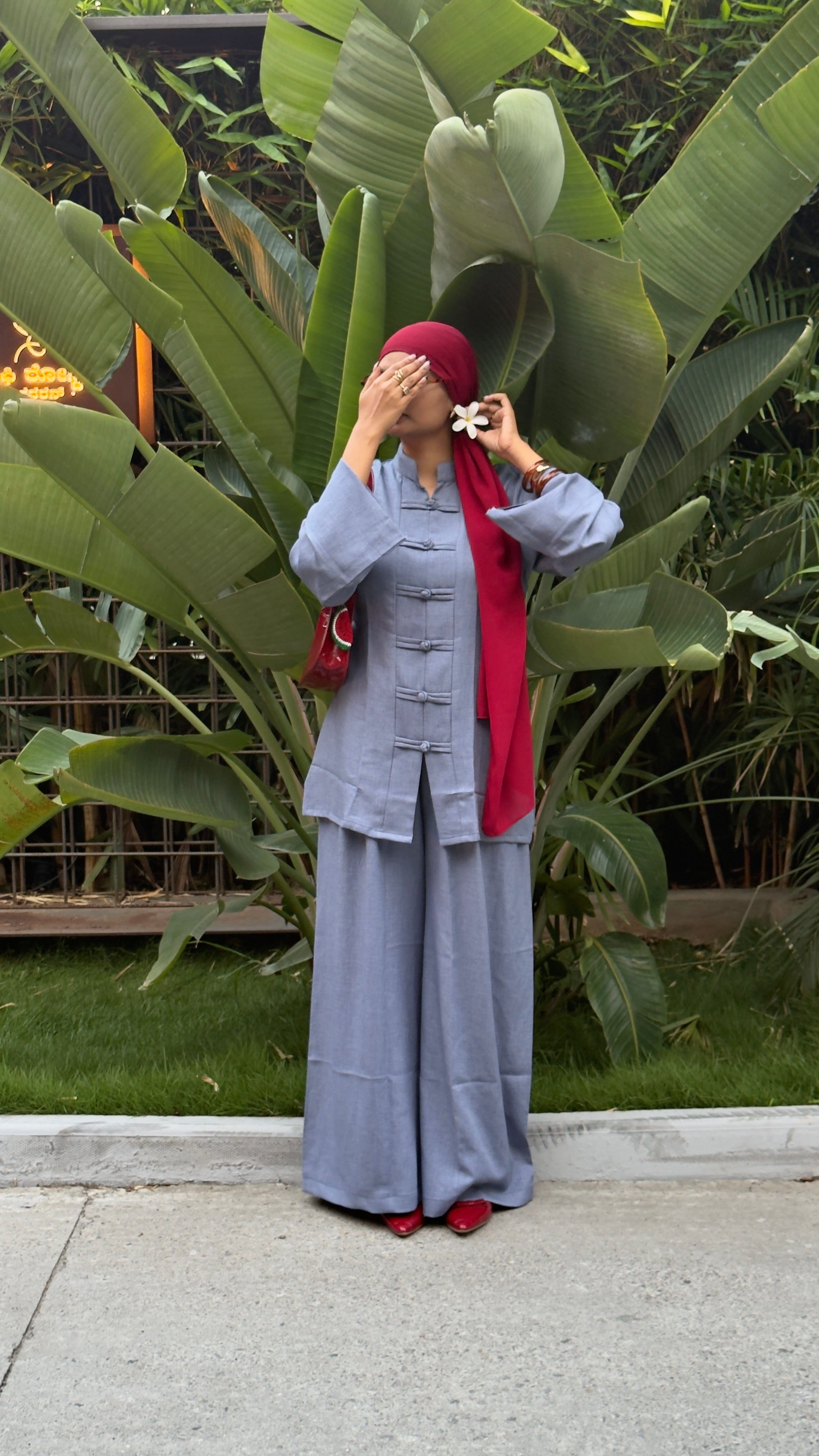 Lune Knot Coord Set - Slate Blue
