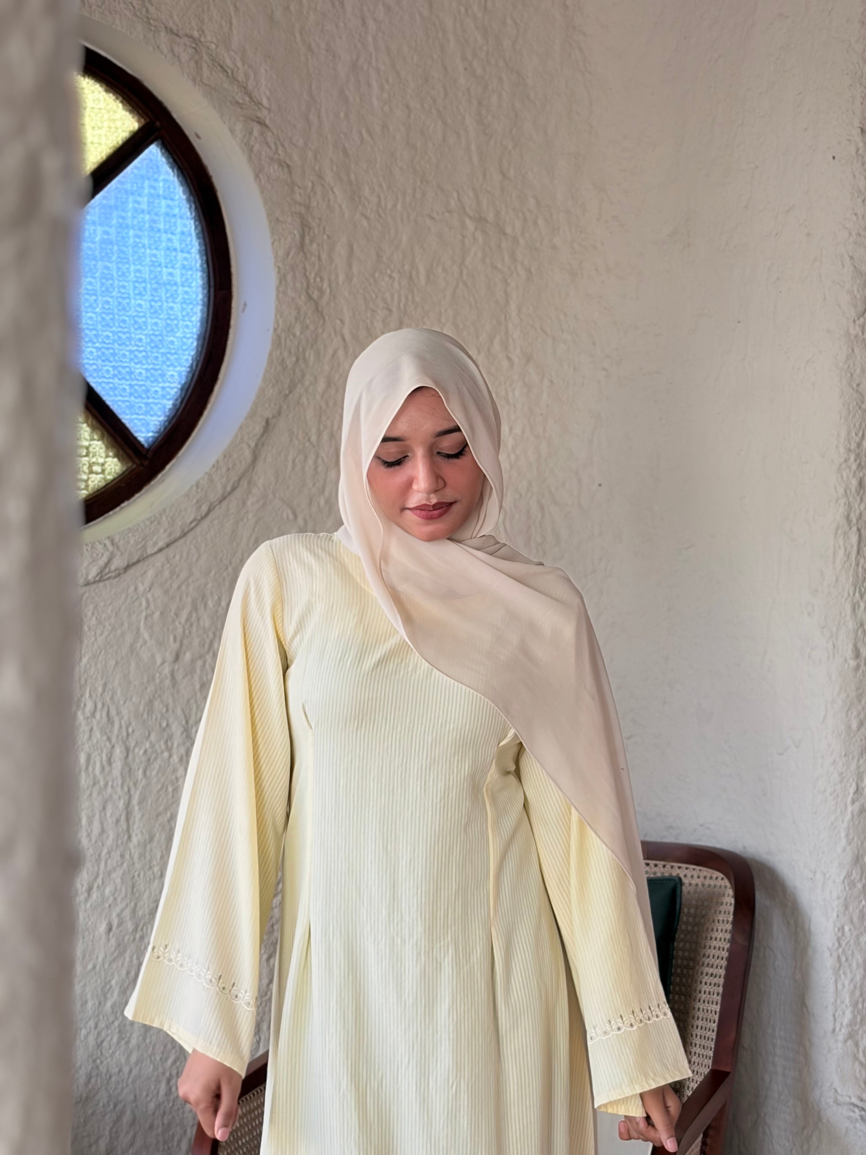 Striped Modest corset - Yellow