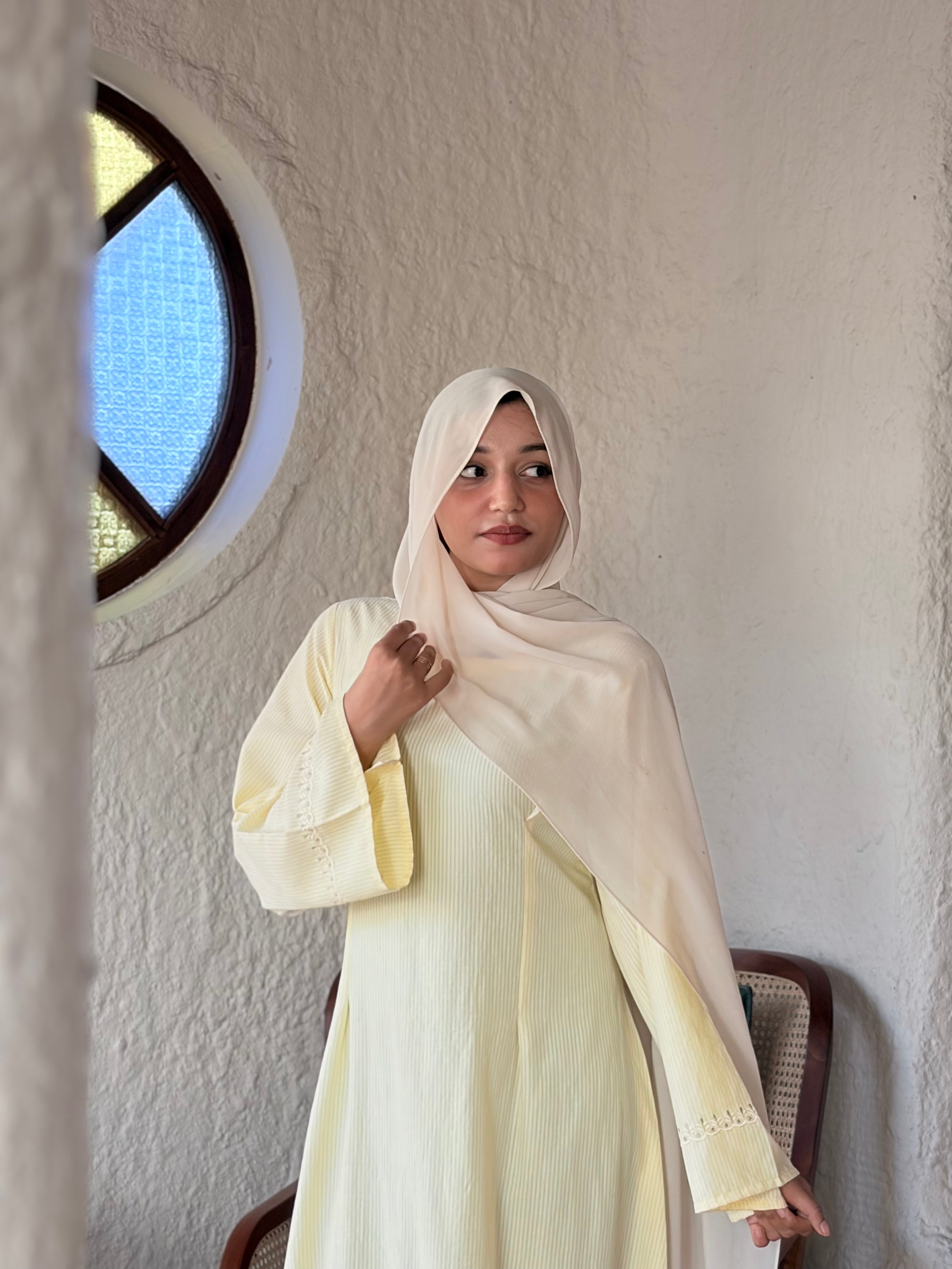 Striped Modest corset - Yellow