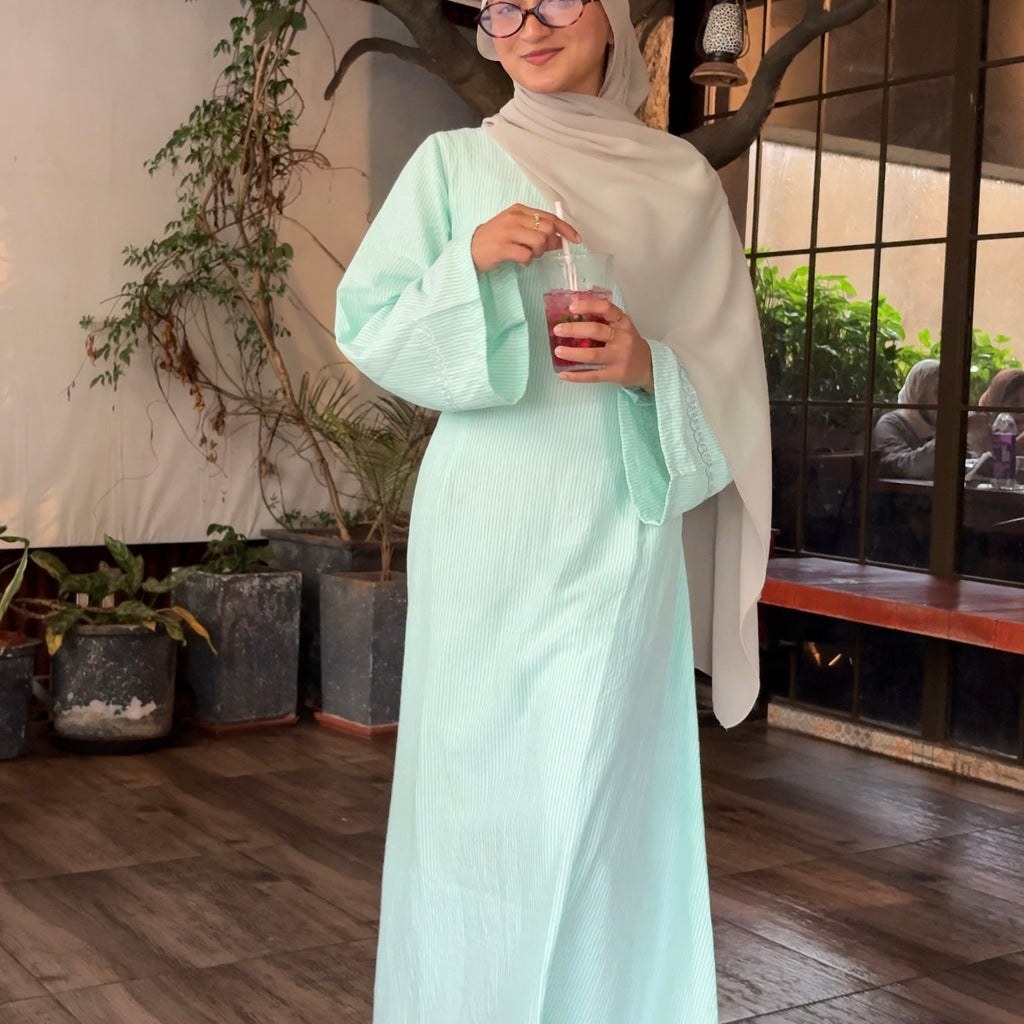 Striped Modest corset - Green