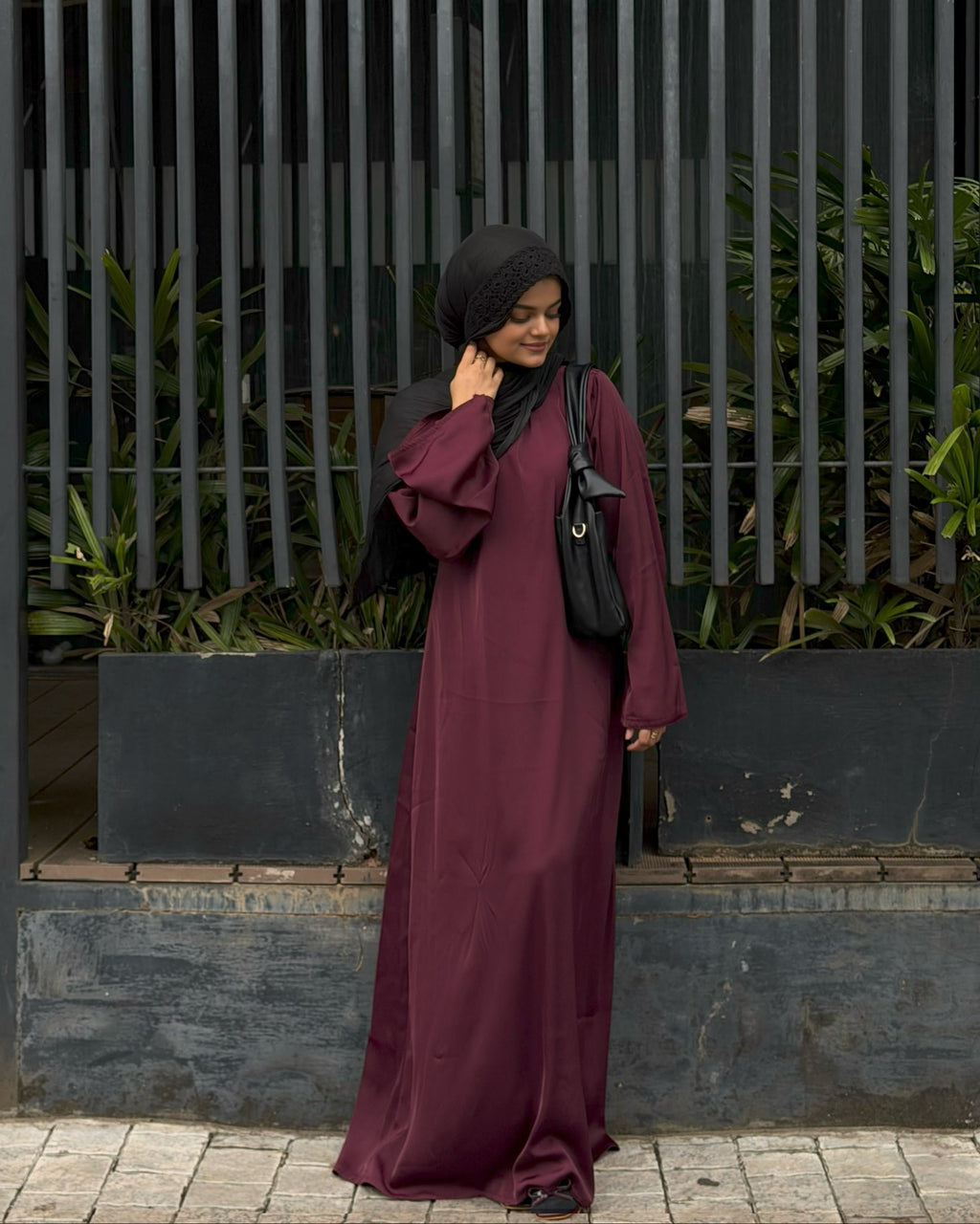 Corset Tie Gown - Maroon