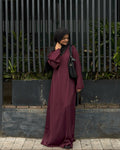 Corset Tie Gown - Maroon