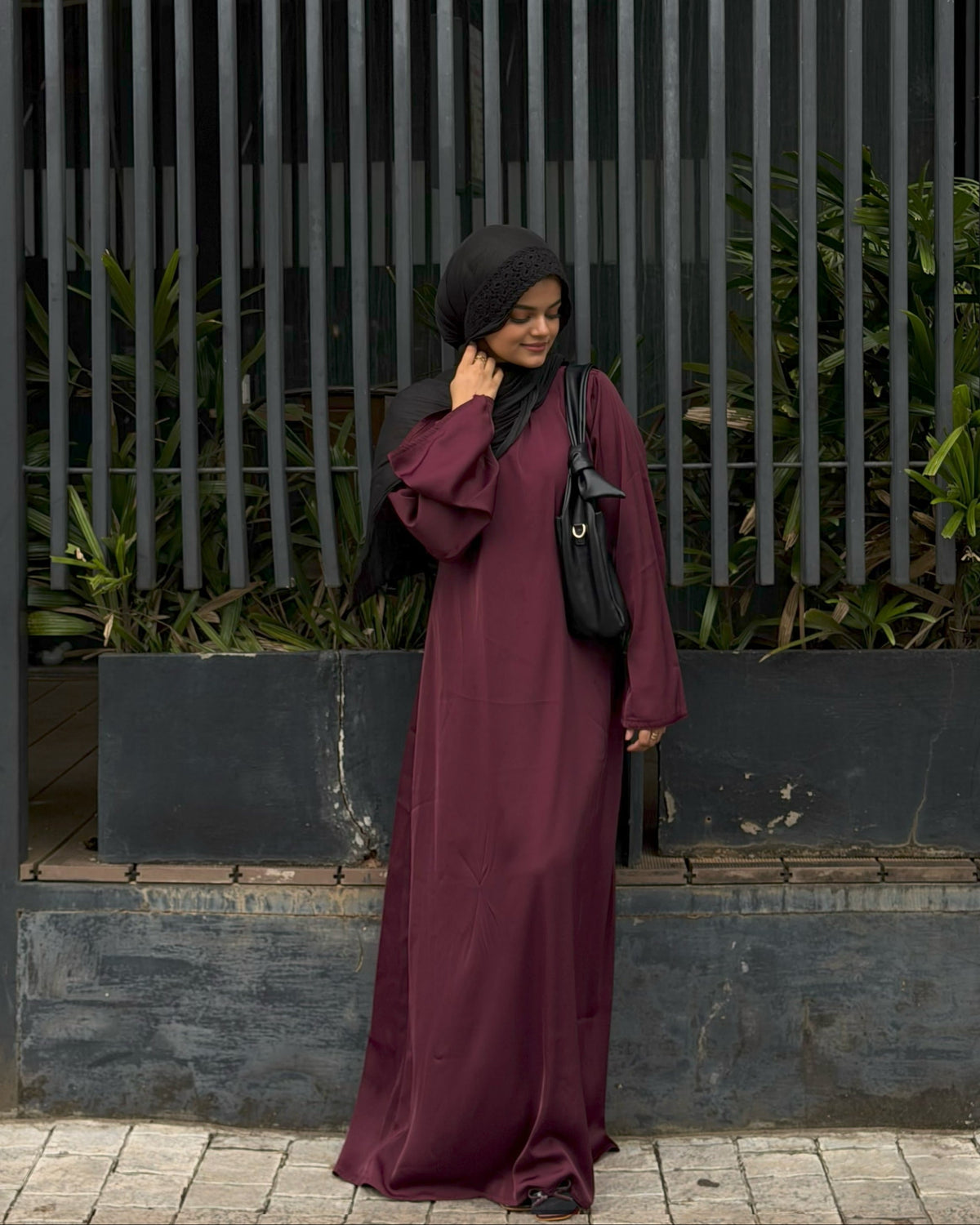 Corset Tie Gown - Maroon